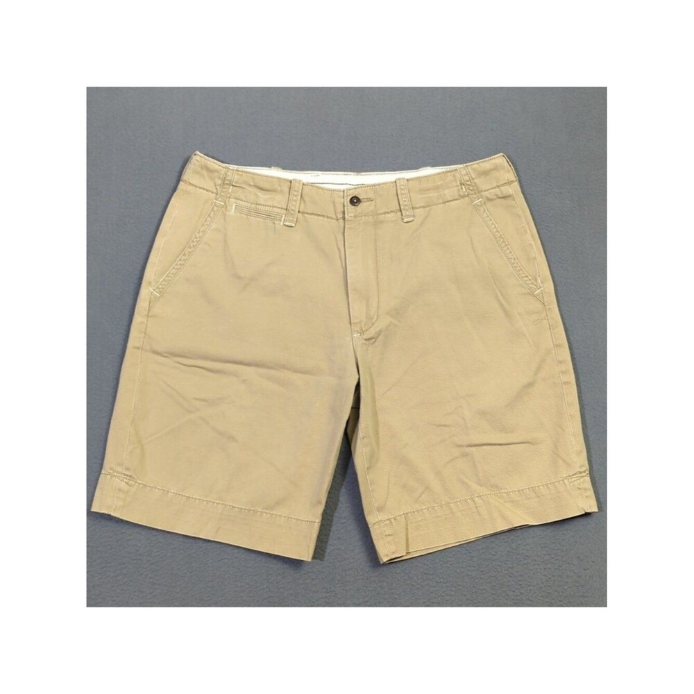 Polo Ralph Lauren Shorts Men's 35 Khaki Tan Cotton Flat Front Preppy